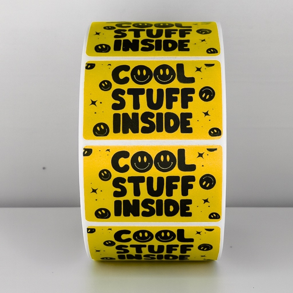📦 "Cool Stuff Inside" Stickers for Packages | Customer Experience Labels